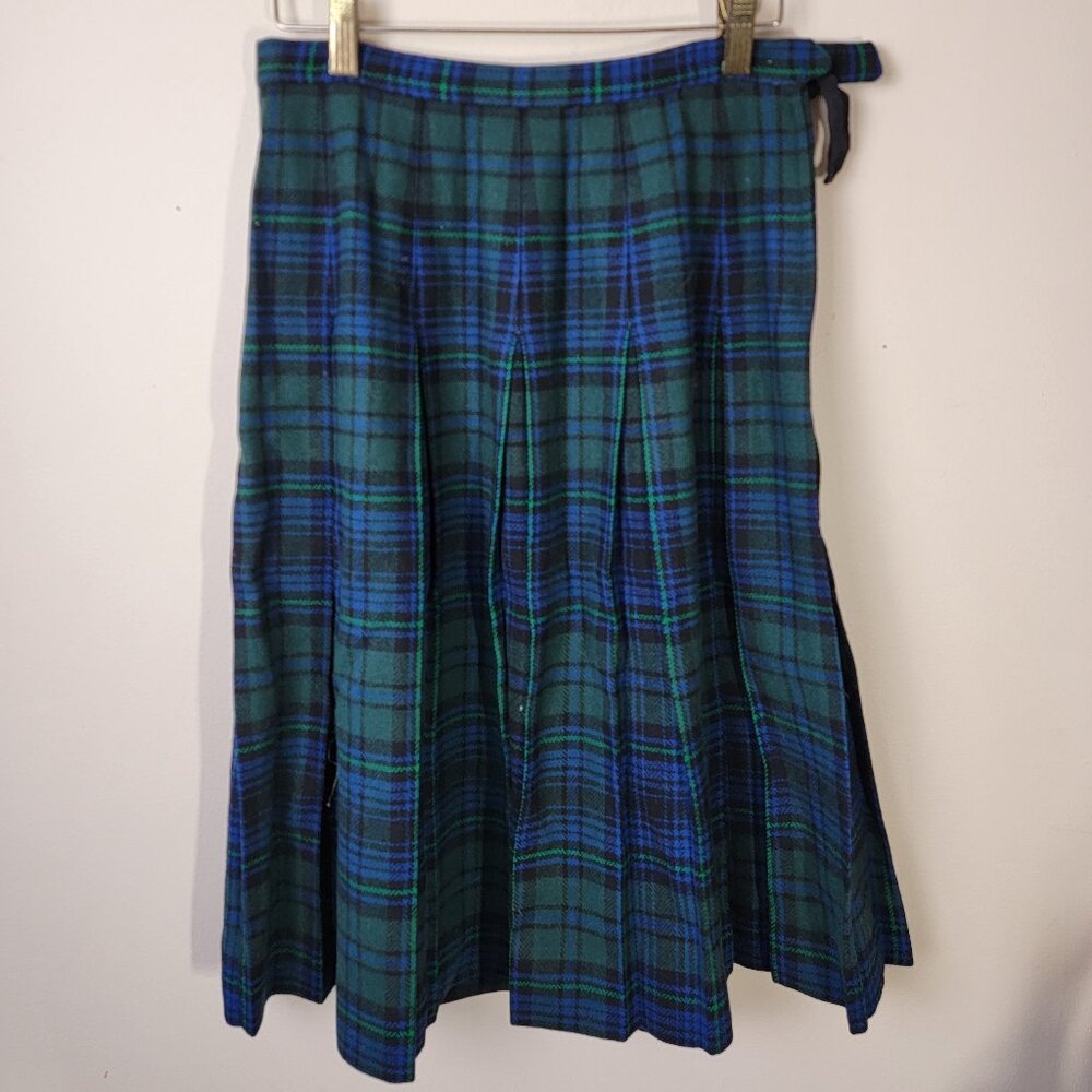 Pendleton Vintage Plaid 100% Virgin Wool Skirt Size 14